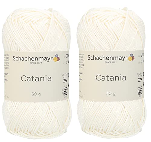 [ Set of 2 Skeins ] SMC Catania Originals 100% Mercerized Cotton Yarn, Total 3.52 Oz. Each 1.76 Oz (50g) / 136 Yrds (125 m) Amigurumi Yarn Fine-Sport 2 (105 Nature)