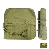 XiDeShop Toile Sac de Pinceaux Cases, Rangement pour 22 Pinceaux de Différentes Tailles- Plumier d’Artiste pour Dessin et Peinture Aquarelle (Vert Armée)