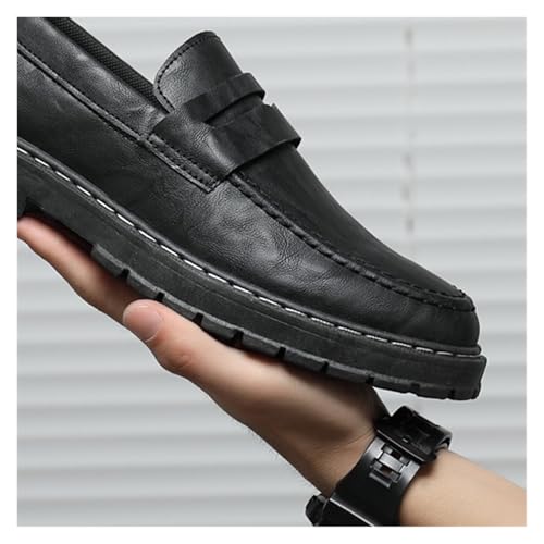 Dress Shoes for Men Men's Casual Leather Loafers Spring and Autumn All-Match Flat Shoes for Youth2