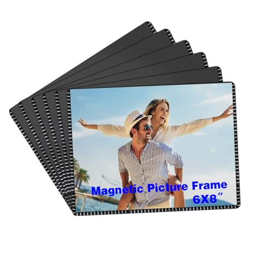 CHUNNIAO Magnetic Photo Frame 6x8 For Refrigerator,Picture Sleeve Magnet Holders 6 PCS
