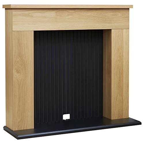 Adam Innsbruck Stove Fireplace in Oak & Black, 45 Inch