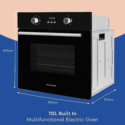 Russell Hobbs Electric Oven 70L 60cm Wide Built In Multifunctional Electric Fan Oven Easy Clean Interior Black RHEO7005B - Image 3