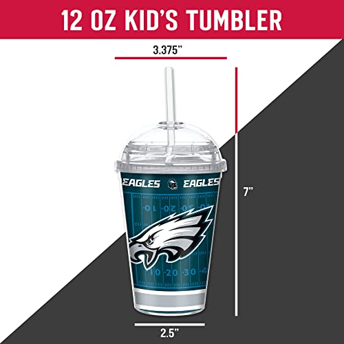 Image of Rico Industries NFL Football Rookie of The Year 12oz Acrylic Tumbler, Youth Tumbler with Swirly Straw