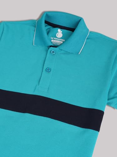 Image of Li'l Tomatoes Boys Pique Polo T-Shirt | Solid Collar Half Sleeve Casual Summer Wear | Soft & Breathable Cotton Blend | 3-15 Years