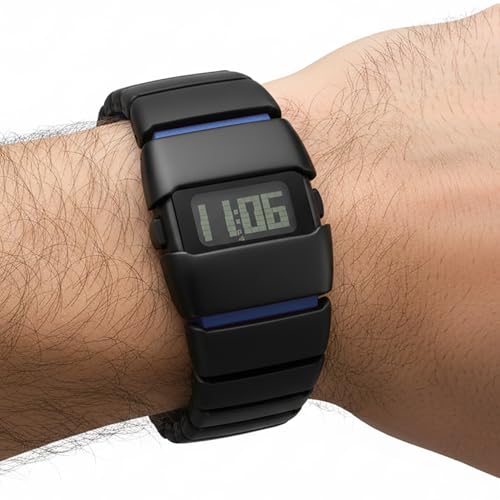 Image of ON TIME OCTUS Unisex Retro Digital Watch | Futuristic Link Strap | LED Display Wristwatch for Men, Women