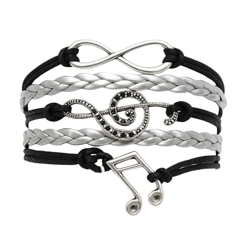 Infinity Collection - Charm Bracelet with Music, Bracelets for Women, Teens, and Girls. Adjustable Bracelet for Musicians. Gift for Music Lovers