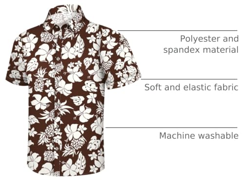 Image of Hawaiian Shirt for Men Tropical Shirts Summer Beach Button Down Short Sleeve Luau Aloha Floral Cruise Vacation Outfit 2026
