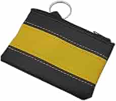myledershop Grote sleutelhoes van rundleer met 2 vakken met ritssluiting, handgemaakt in de EU in verschillende kleuren en designs, Ontwerp 2, Taille unique, sleutelhanger