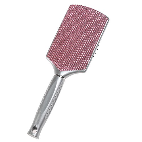 Fashion Pink Crystal Paddle Brush,Exclusive Blingbling Hair Brush,Massage Air Cushion Rhinestone Hair Comb For Women #TOP1