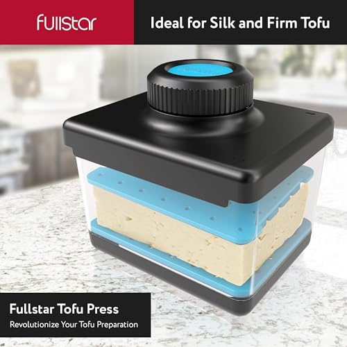 Fullstar 2-in-1 Tofu Press & Cutter, Dishwasher Safe, BPA-Free, Press Box for Extra Firm & Silken Tofu (Blue) - Thumbnail 2