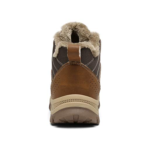 Image of TSIODFO Men's Waterproof Snow Boots Leather Hiking Boot