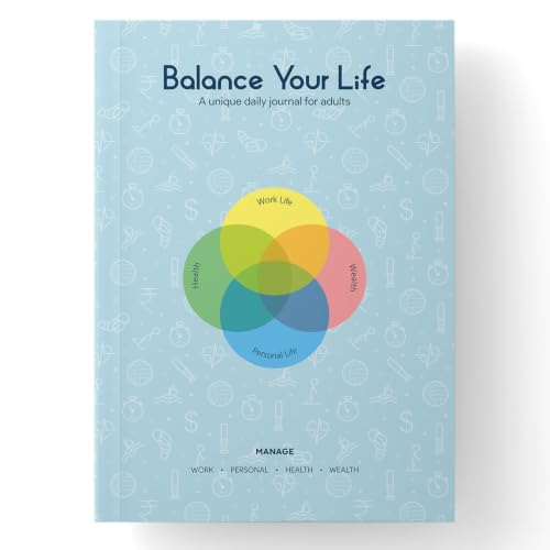 Image of Balance Your Life - Daily Undated Planner and Journal | Wellness Habit Tracker | Boost Work Productivity | Gratitude & Mental Wellbeing | Budget Management | 4-Month Program | 5-Star Product (Aqua Blue)