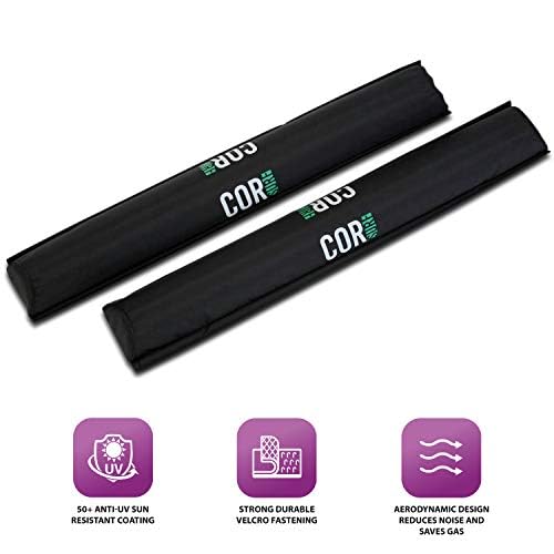Image of COR Surf Aero Car Roof Rack Pads for Surfboard, Kayak, SUP, Snowboard, Surfboard, Paddleboard and Canoe for Large and Flat Style Aero Bars