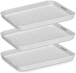 Navaris Set of 3 Shoe Drip Trays - Multi-Purpose Boot Tray for Rain, Winter Boots, Wellies - For Indoor and Outdoor Use in All Seasons - Grey, Small