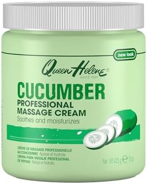 Queen Helene Cucumber Professional Massage Cream – Cooling Hydration that Refreshes, Softens & Revives Skin | 15 oz Jar