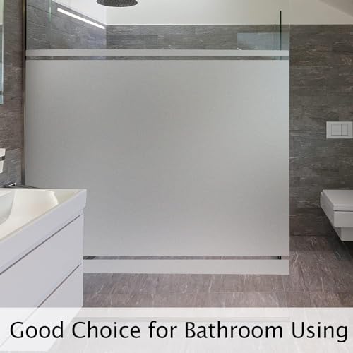 Image of WISDOM Glass Stickers Heat Control UV Sun Blocking Glass Stickers Static Cling Non Adhesive Door Coverings Decals for Bathroom Home Office, Frosted (1 Feet X 10 Feet, Frosted)