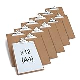 Rapesco 1521A Business Pack: 12 Robuste Klemmbretter aus Hartfaserplatte, A4, Braun