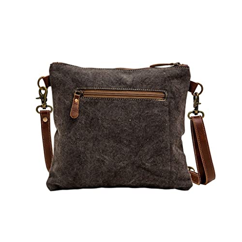 Myra Bag Western Leather Crossbody Bag for Women - Upcycled Canvas Shoulder Bag Tery3