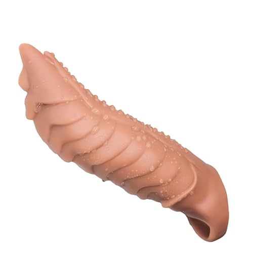 High Elastic Silicone Comfort Sleeve Double Sided Texture, Relax & Endurance Support for Couples+Y17 (Brown)