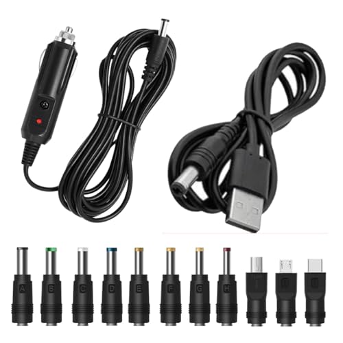 Craedli 12V Car Charger with 5V DC Power Cable, DC