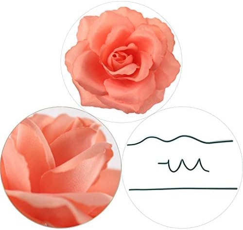Larksilk 100-Pack Peach Silk Rose Picks – Real Touch Artificial Peach Roses with 8" Stems for Wedding Centerpieces, Bouquets & Floral Decor