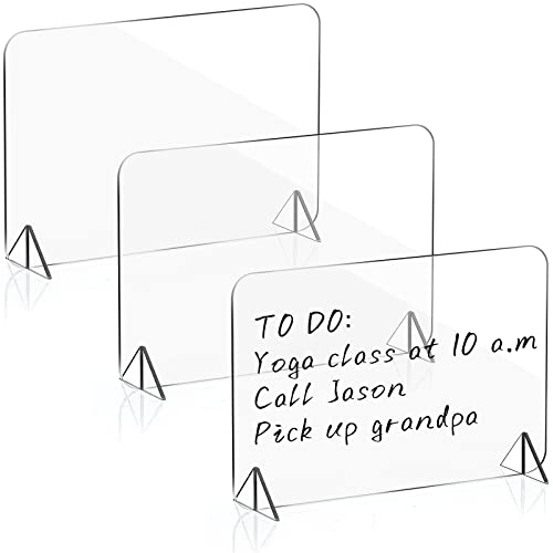 Gersoniel 3 Pack Acrylic Dry Erase Board with Stand, 5.91 x 7.87 Inch