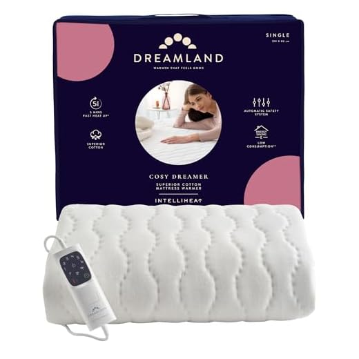 Dreamland Cosy Dreamer Electric Blanket - Heated Underblanket with Italian Cotton, Intelliheat Technology, 6 Heat Settings, Overheat Protection & Machine Washable, 150 x 80cm - Single Size