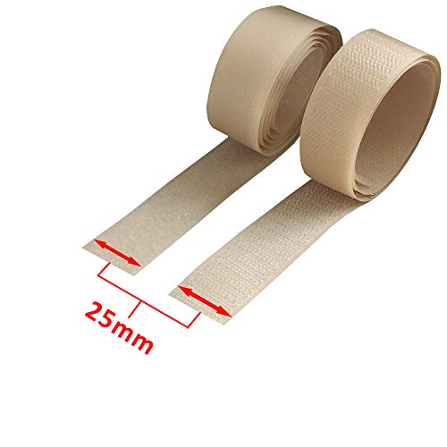 Fecho De Contato Macho E Fêmea 25mm X 1 Metro Cor Bege