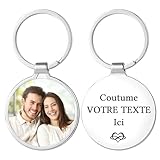 Porte Clef Personnalisable : cliquez sur « Personnaliser maintenant » et téléchargez votre propre photo sur le devant. Qu'il s'agisse de vos parents, de votre amoureux, de votre enfant, de votre ami ou de votre animal de compagnie, cela vaut la peine de laisser ce précieux souvenir ; vous pouvez graver des mots au dos, ajouter un message proche ou un nom, une date, afin que le porte-clés unique reste avec vous