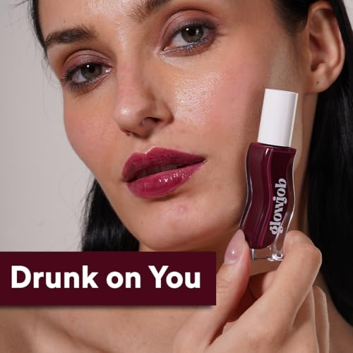 Image of Glowjob Drunk On You Maroon Lip Oil (8gm) - Hydrating Glossy Lip Oil with Sheer Maroon Tint, Lightweight Non-Sticky Shine, Nourishing Soft Stain Finish