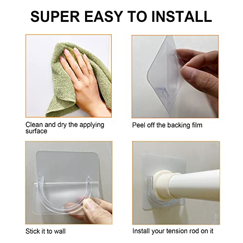 Venupple Shower Rod Holder, 4 Pack Tension Curtain Rod Bracket No Drilling by Venupple - Used condition - Image 6