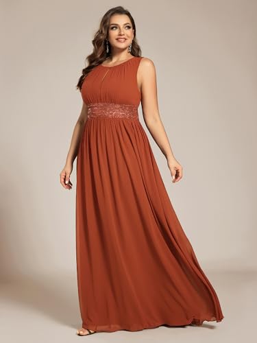 Ever-Pretty Plus Women's Round Neck Sleeveless Empire Waist Maxi Plus Size Formal Gowns Bridesmaid Dresses4