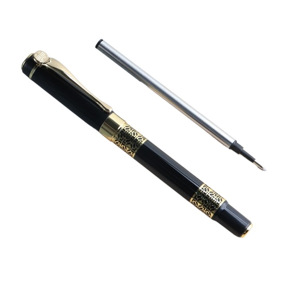 BIK Gelschreiber, Metallroller, chinesischer klassischer Stil, Kalligraphie, Schreiben, Unterschrift, Geschenk, Stift, Studenten, Schreibwaren, Büro (1 Stift - 5 Minen, Rot, Blau)