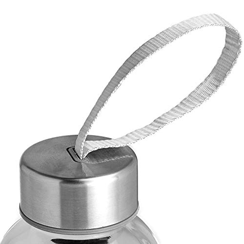Kitchen Lux 18Oz Glass Water Bottles – Pack Of 4 Nylon Protective Sleeves, Airtight Screw Top Lids, Portable Carrying Loops - Lead, Pvc And Bpa Free - Water, Milk, Smoothie, Juice Beverage Glasses (4) #TOP4