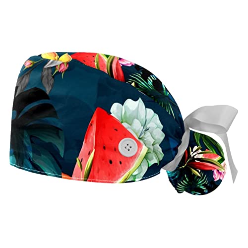 Chapeaux bouffants pastèque fleurs tropicales pour professionnels et loisirs