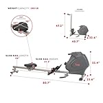 Sunny Health & Fitness Multi-Function Premium Magnetic Rowing Machine, Bicep Curls, Upward Rows, Seated Rows, Foldable Slide Rails, Digital Monitor, Optional Free SunnyFit App Connection - Image 5