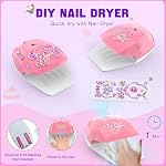 Kids Nail Polish Set for Girls, Non-Toxic Quick Dry Nail Art Salon Kit with Nail Dryer and Peelable Nail Polish,Ideal Gift Toys for Girls Age 3-12