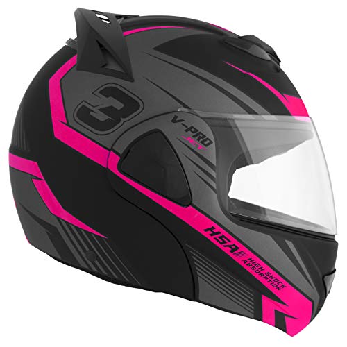 Pro Tork Capacete V-Pro Jet 3 Fosco 62 Preto/Rosa