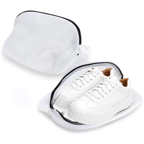 2 PCS Bolsa Lavadora para Zapatos, Multiuso Bolsa Lavadora Zapatillas, Bolsa Malla para Zapatos/Zapatillas de Deport para Lavar, con Cremallera Bolsa para Lavar Zapatos De Malla, para Lavar