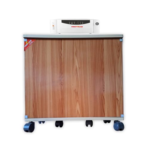 Image of Wooden 150 Kg Load Capicity Inverter Battery Trolley Box for Home & Office Cabinet | Battery Cover | 360 Rotating on 6 Heavy Duty Wheels & PVC Edge Band for Strength (Regal)
