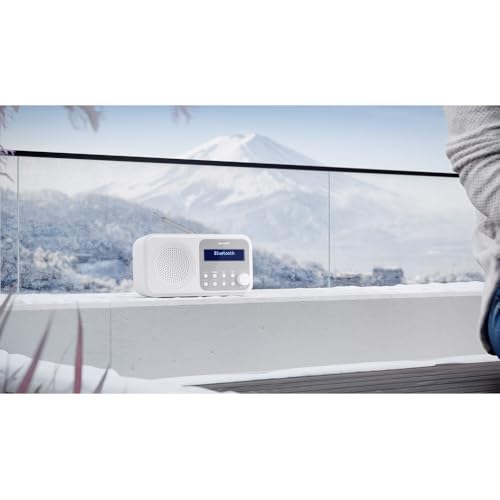 Radio DAB+ Portative SHARP DR-P420 Finition Blanche pour Éviter les Grésillements