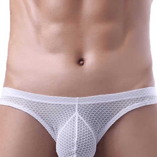 Men's Sexy Jockstrap Underwear Thong Mesh Bikini Briefs with Enhancing Pouch See through Underpants Low Rise Panty2