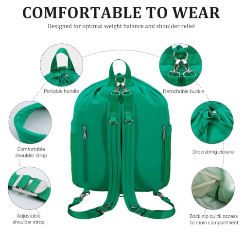 Image of HUA ANGEL Drawstring Backpack, Waterproof Nylon Sports Gym Bag, Travel Backpack for Women and Men for Sports, Travel