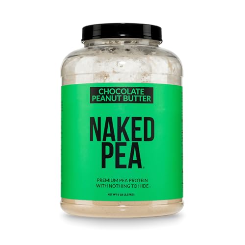 Image of NAKED Pea - Chocolate Peanut Butter Protein from US & Canadian Farms, Organic Cocoa, Organic Coconut Sugar - No GMO, No Soy, and Gluten Free, Aid Growth and Recovery - 52 Servings