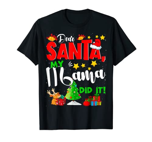 Cara Babbo Natale My Mama Did It Christmas Santa Matching Family Maglietta