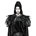 ANSUG Forme el mantón negro de la pluma, Gothic Natural Cape Wrap...