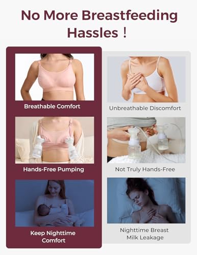 Image of Momcozy Mesh Support Pumping Bra Hands Free Suitable for 36C-44G, Comfortable Plus Size Pumping and Nursing Bra in One