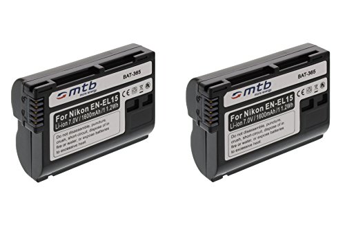 2X Batterie EN-EL15 pour Nikon 1 V1, D600, D800, D800E, D7000, D7100 -INFOCHIP-