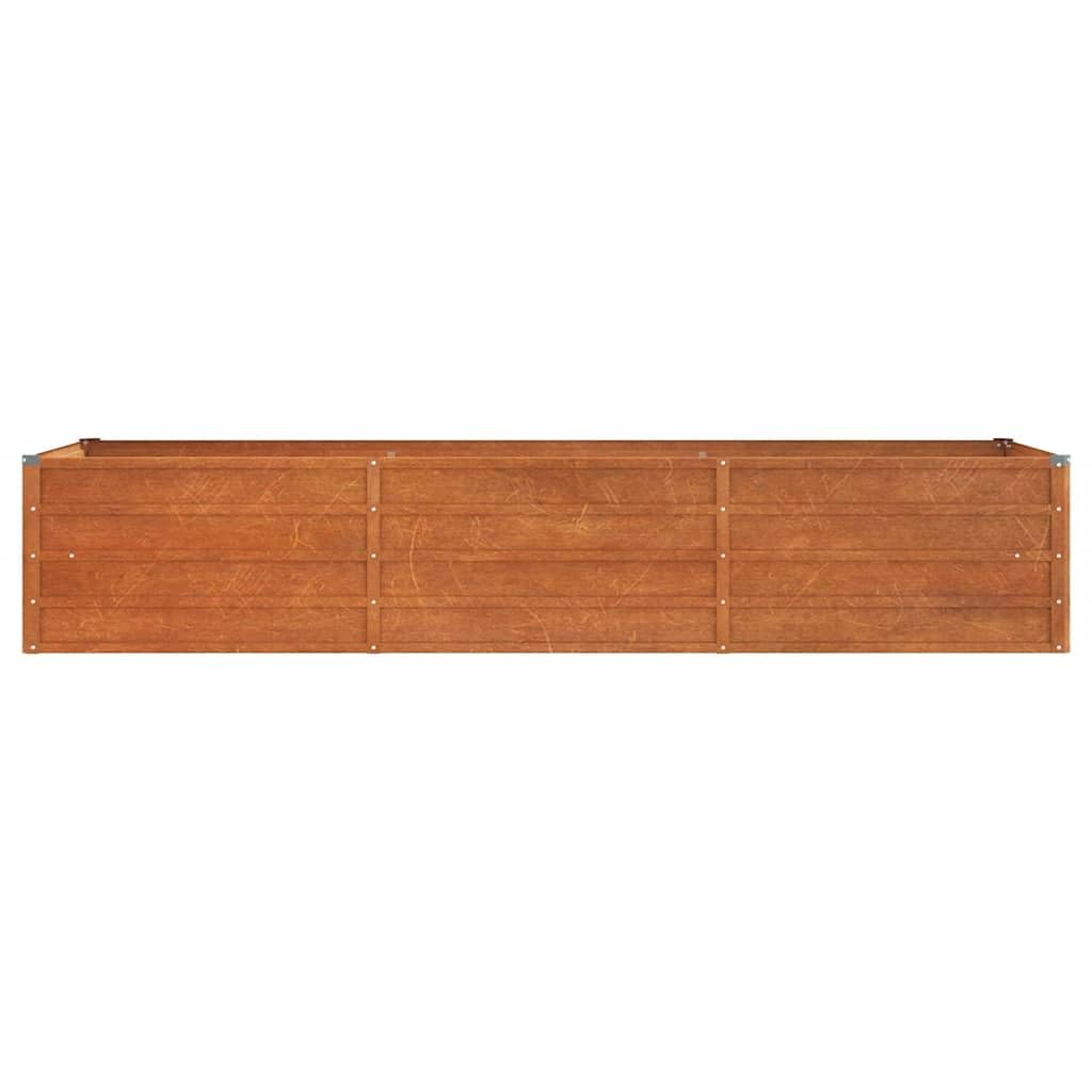 Letto per Orto in Acciaio Corten, Grande Rialzato da Esterno, Fioriera da Balconecon Fondo Aperto, Letto Orto Rialzato da Giardino Aiuola Sopraelevata per Piante, 240 x 80 x 45 cm