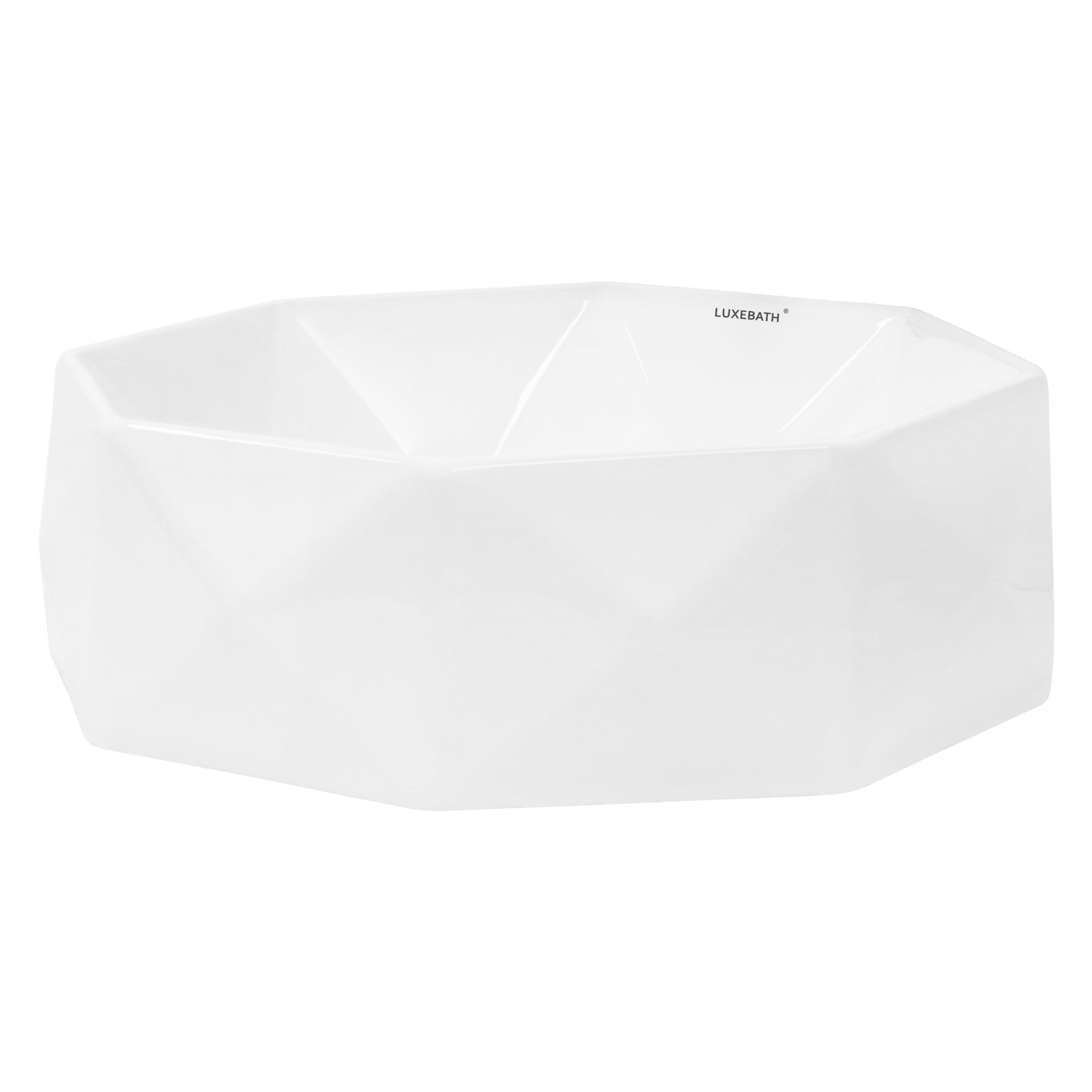 ML-Design Lavabo Sobre Encimera, Ø 42x13,5 cm, Cerámica, Diseño Diamante, Lavadero Blanco Brillante, Lavamanos Sobremesa Sanitario Baño o Aseo, Moderno y Elegante, Pila Común sin Válvula de Desagüe